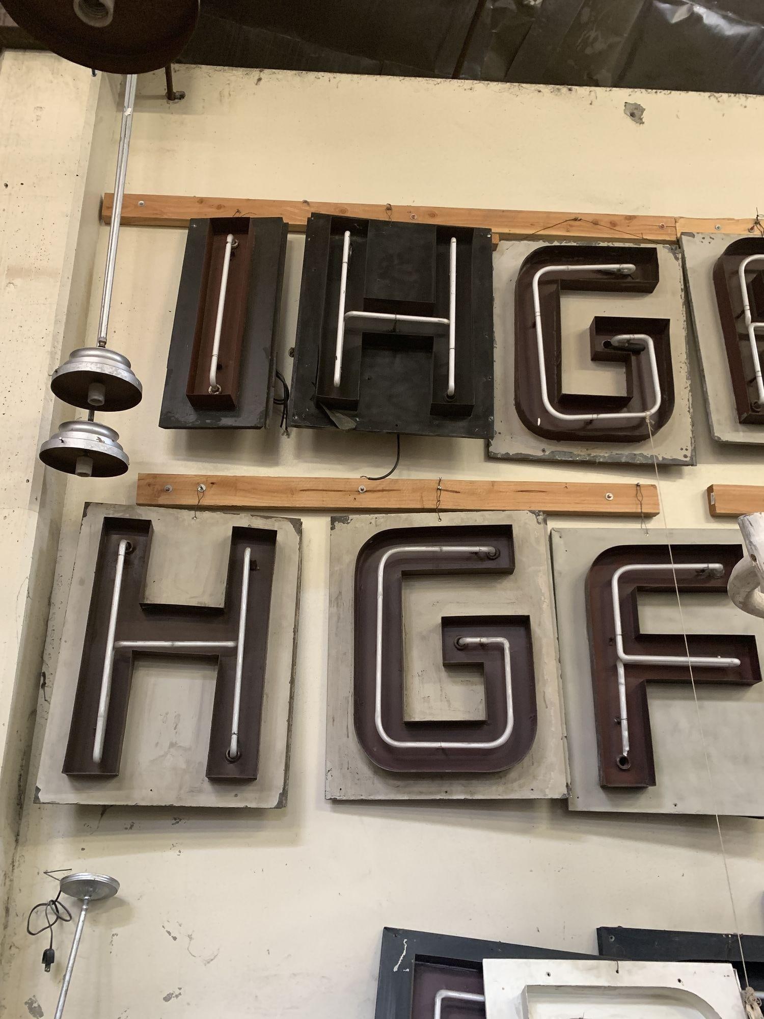 Large Vintage Neon Marquee Letters from the Iconic Pan-Pacific Auditorium - 12