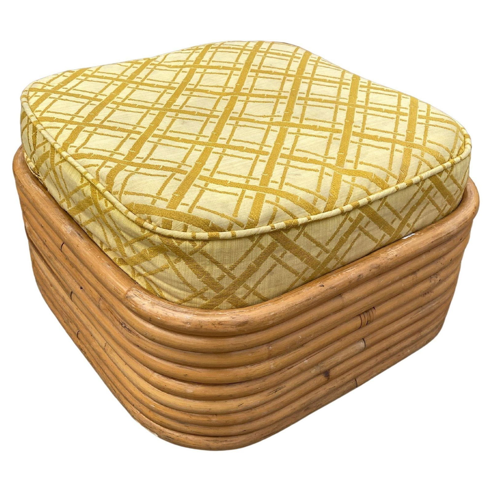 Restored 5-Strand Square Pretzel Rattan Chair & Sofa Livingroom Set - 8