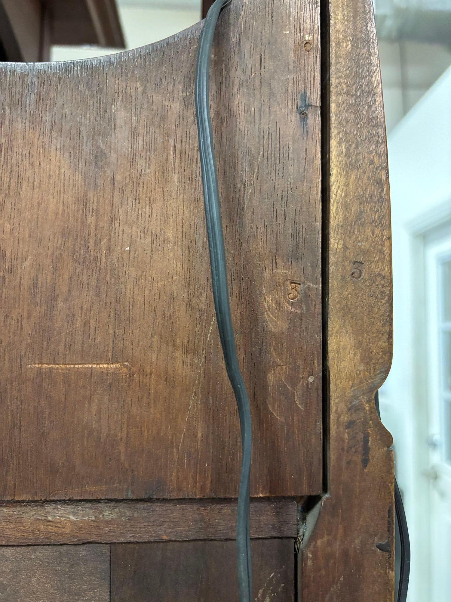 Antique Art Nouveau Mahogany and Floral Marquetry Display Cabinet - 18