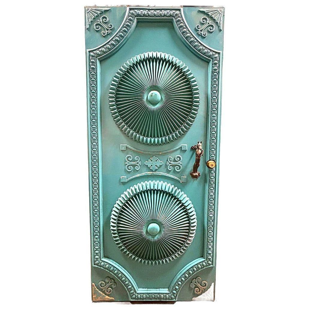 Mid-century Hollywood Regency Grand Turquoise Door w/ Custom Handles - 15