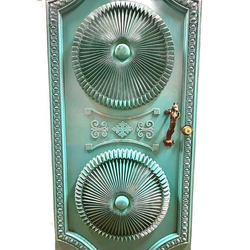 Mid-century Hollywood Regency Grand Turquoise Door w/ Custom Handles - 18