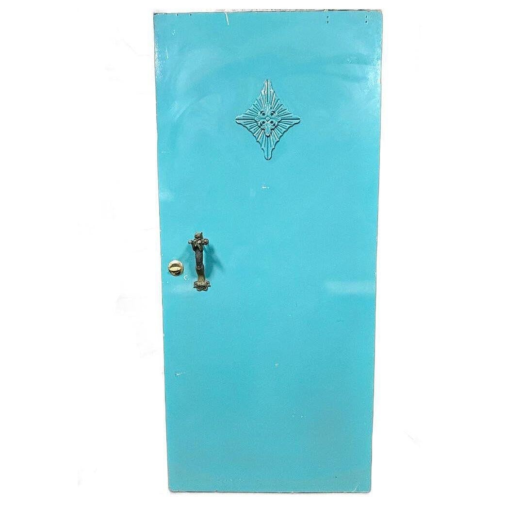 Mid-century Hollywood Regency Grand Turquoise Door w/ Custom Handles - 3
