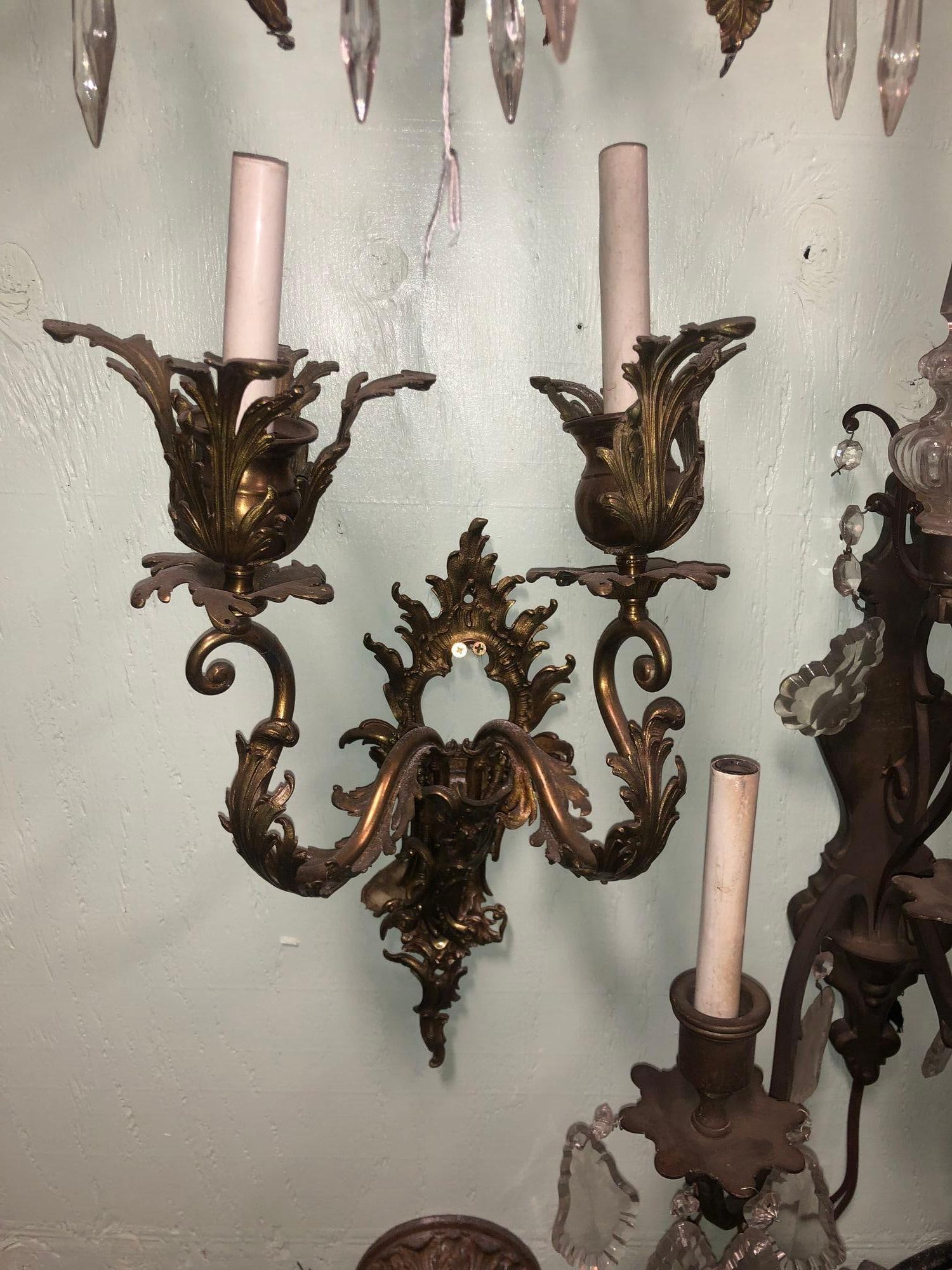 Italian Baroque Candelabra Style Wall Sconce, Pair - 12