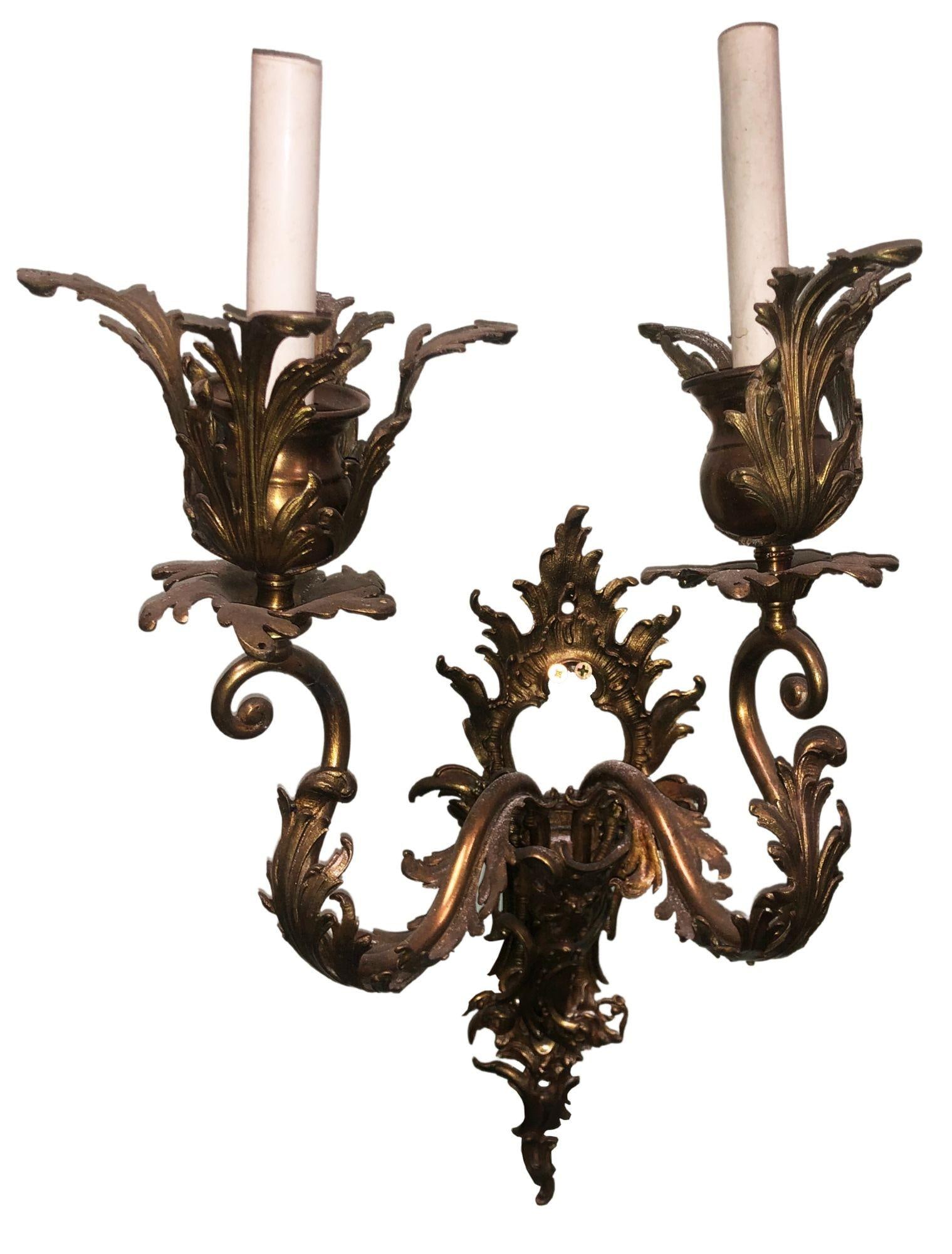 Italian Baroque Candelabra Style Wall Sconce, Pair - 8