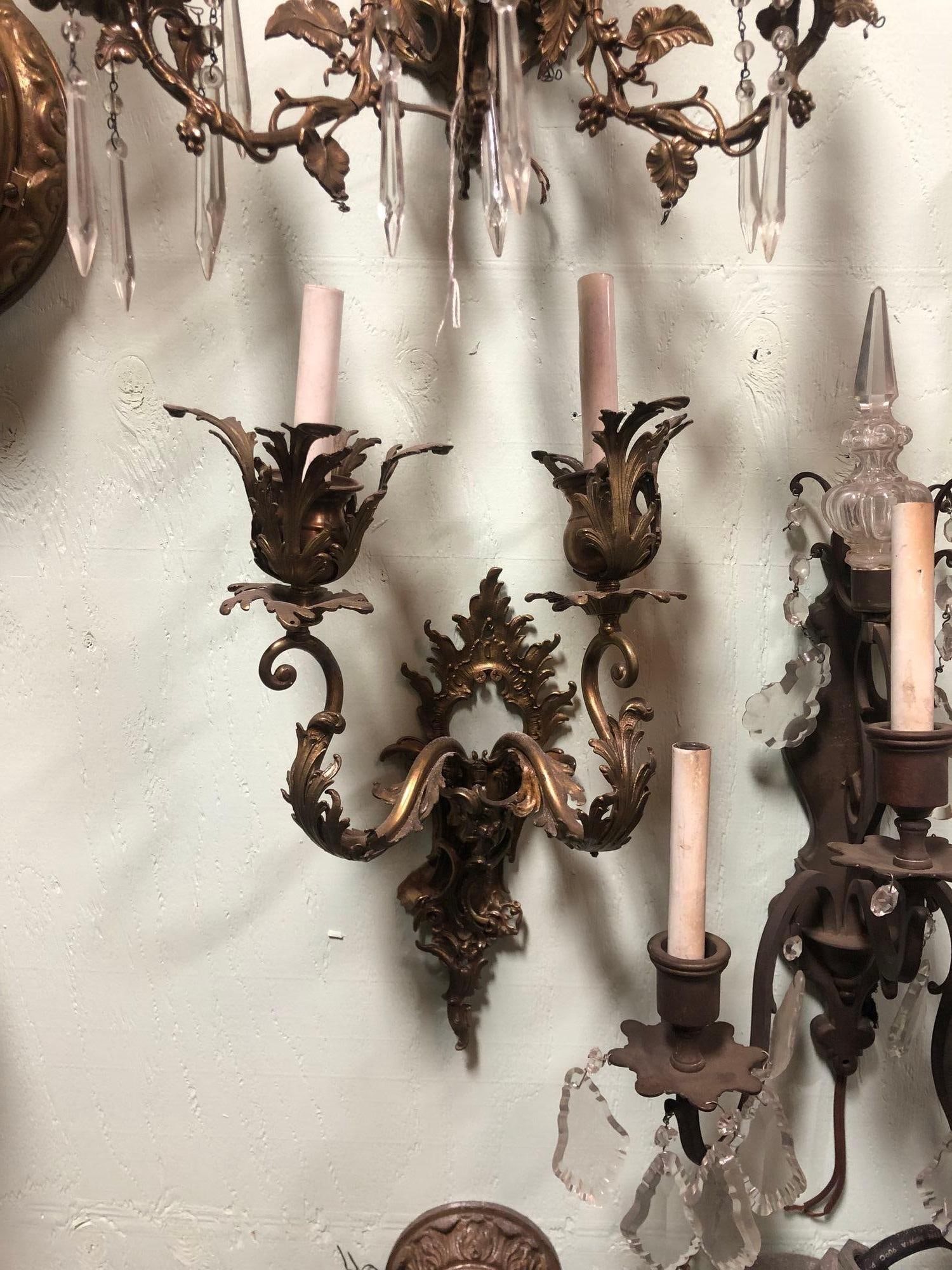 Italian Baroque Candelabra Style Wall Sconce, Pair - 9