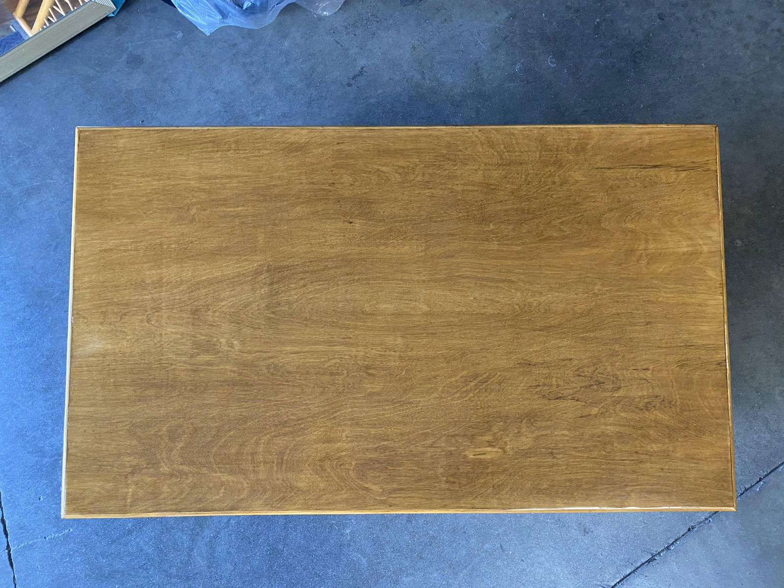 Large Rectangle Rattan Coffee Table with Diamond Link Side - 4