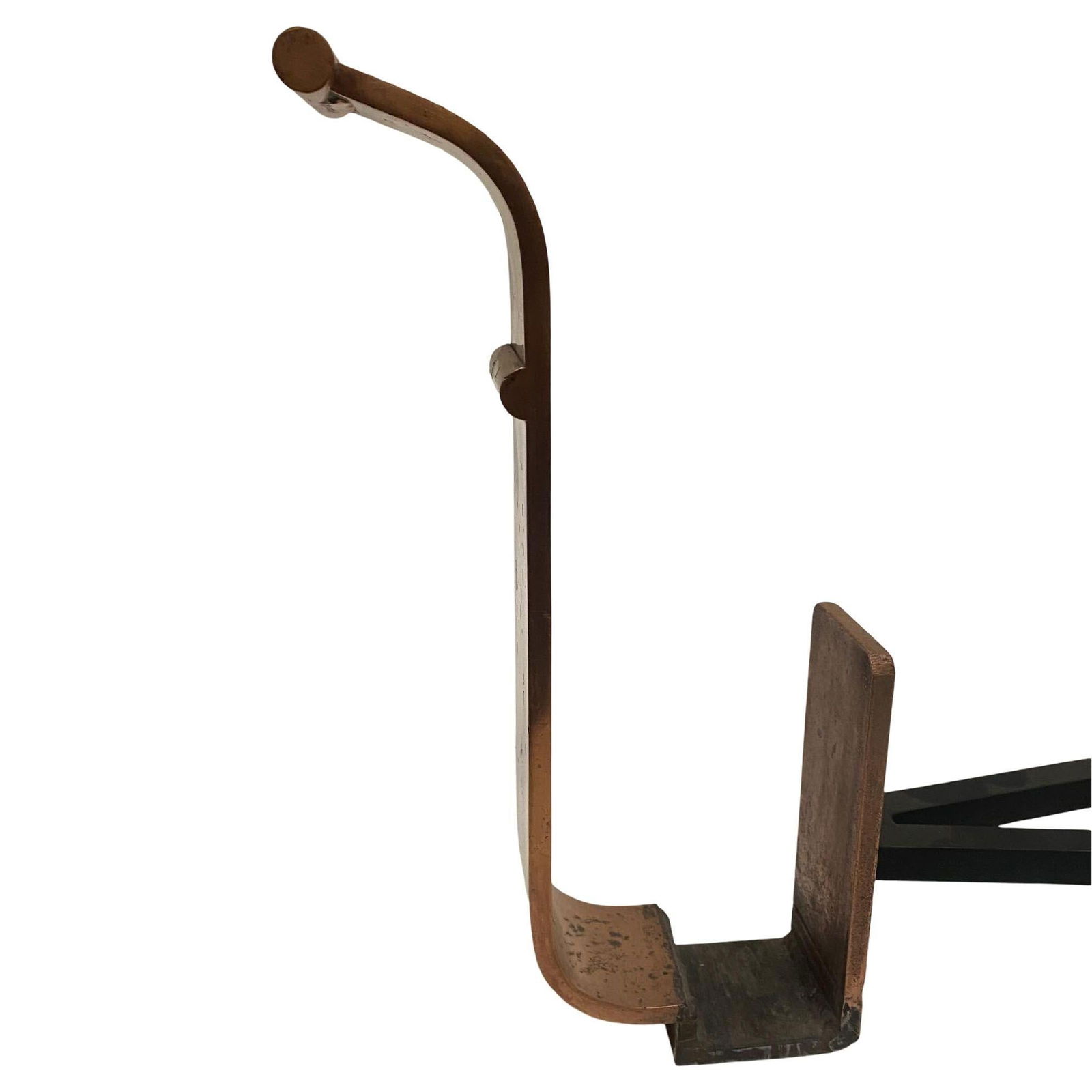 High Style Art Deco Modernist Copper and Iron Firedogs / Andirons , Pair - 3