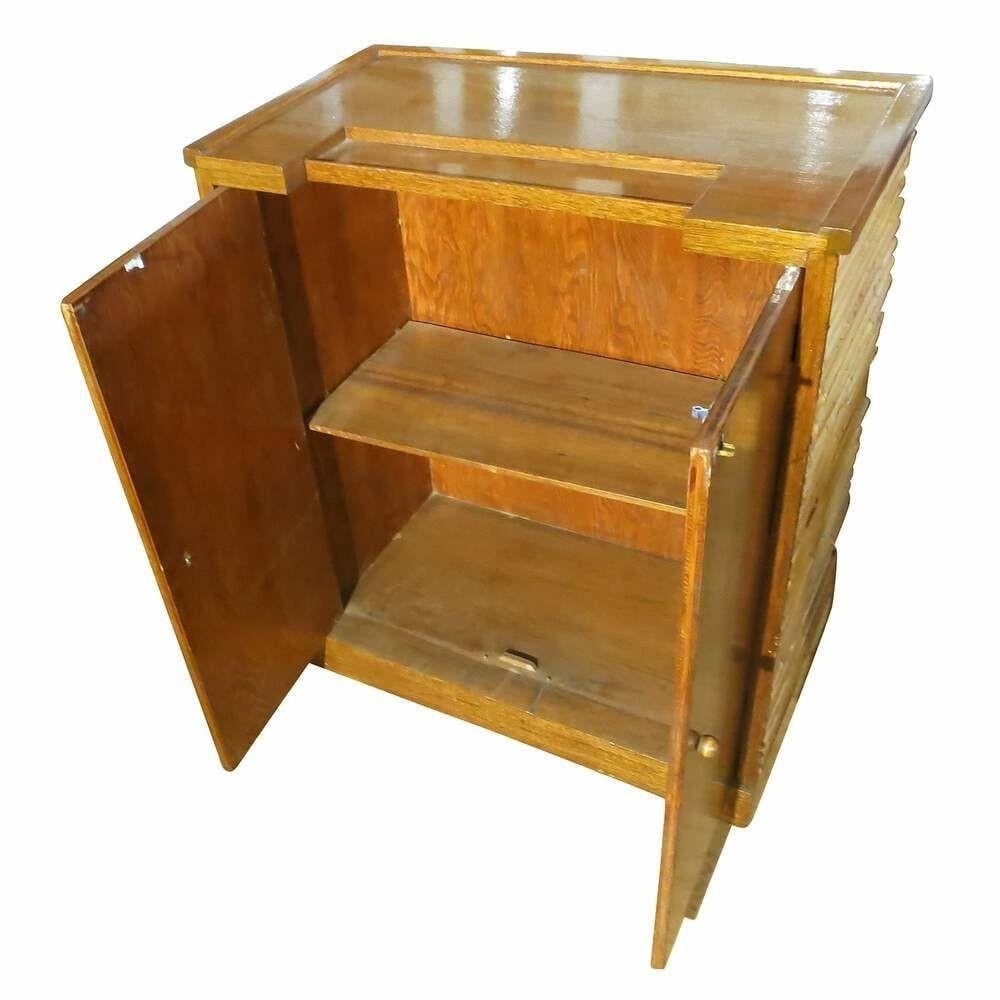 Restored Mirror Front Stacked Rattan Bar & Mahogany Top, 1940 - 4