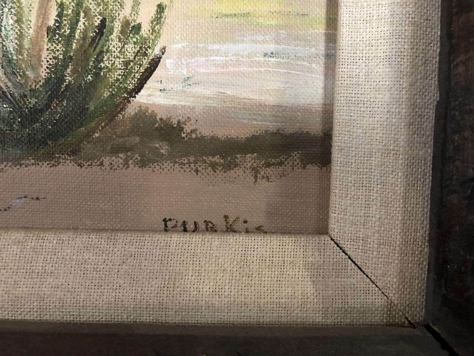 1950s Midcentury Desert Scenic Landscape Oil on Board in Original Frame, Signed - 4