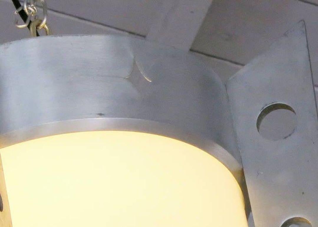 Mid-Century Aluminum Cylinder Pendant circa 1960, Pair - 10