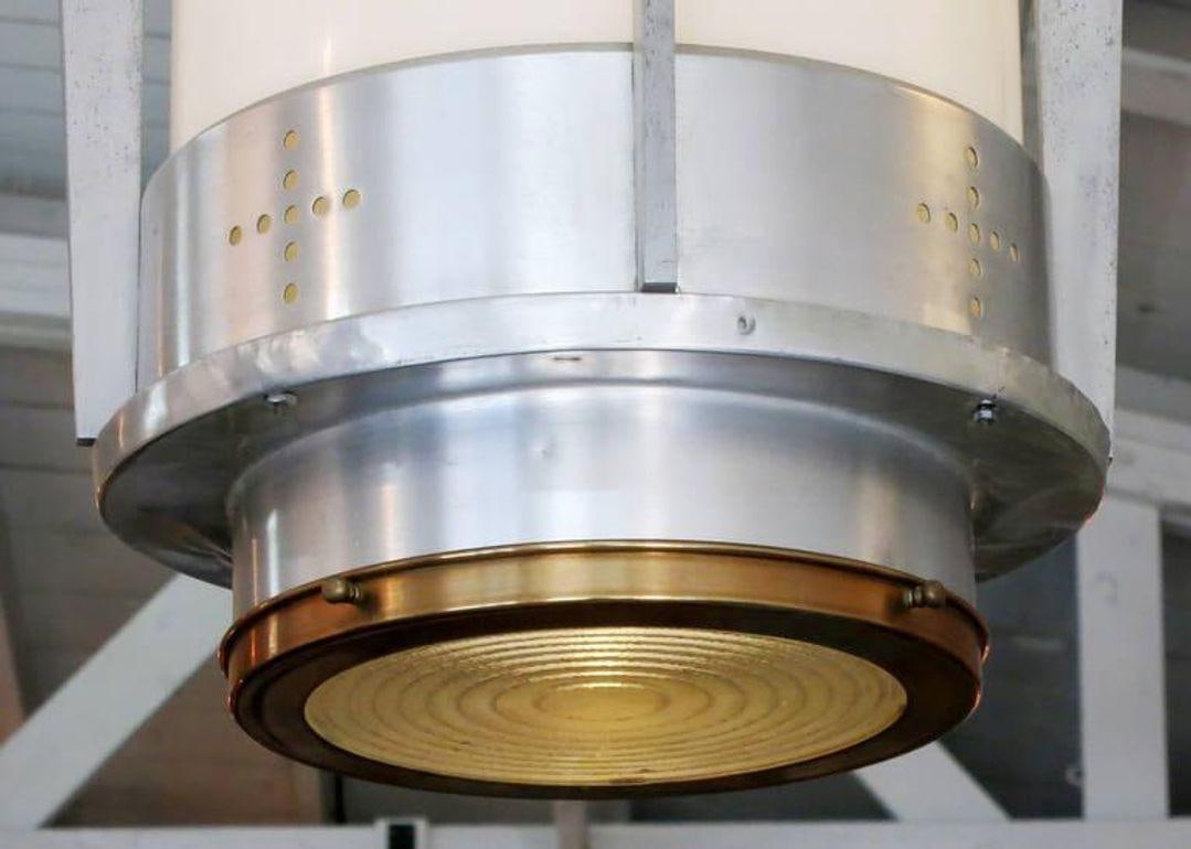 Mid-Century Aluminum Cylinder Pendant circa 1960, Pair - 11