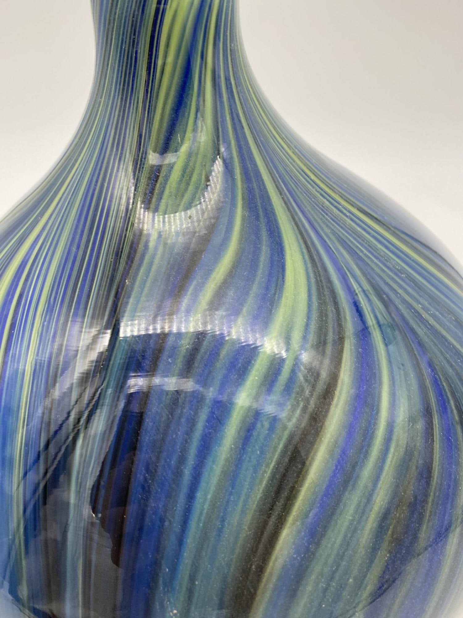 Mid-Century Handblown Swirl Murano Glass Vase - 5
