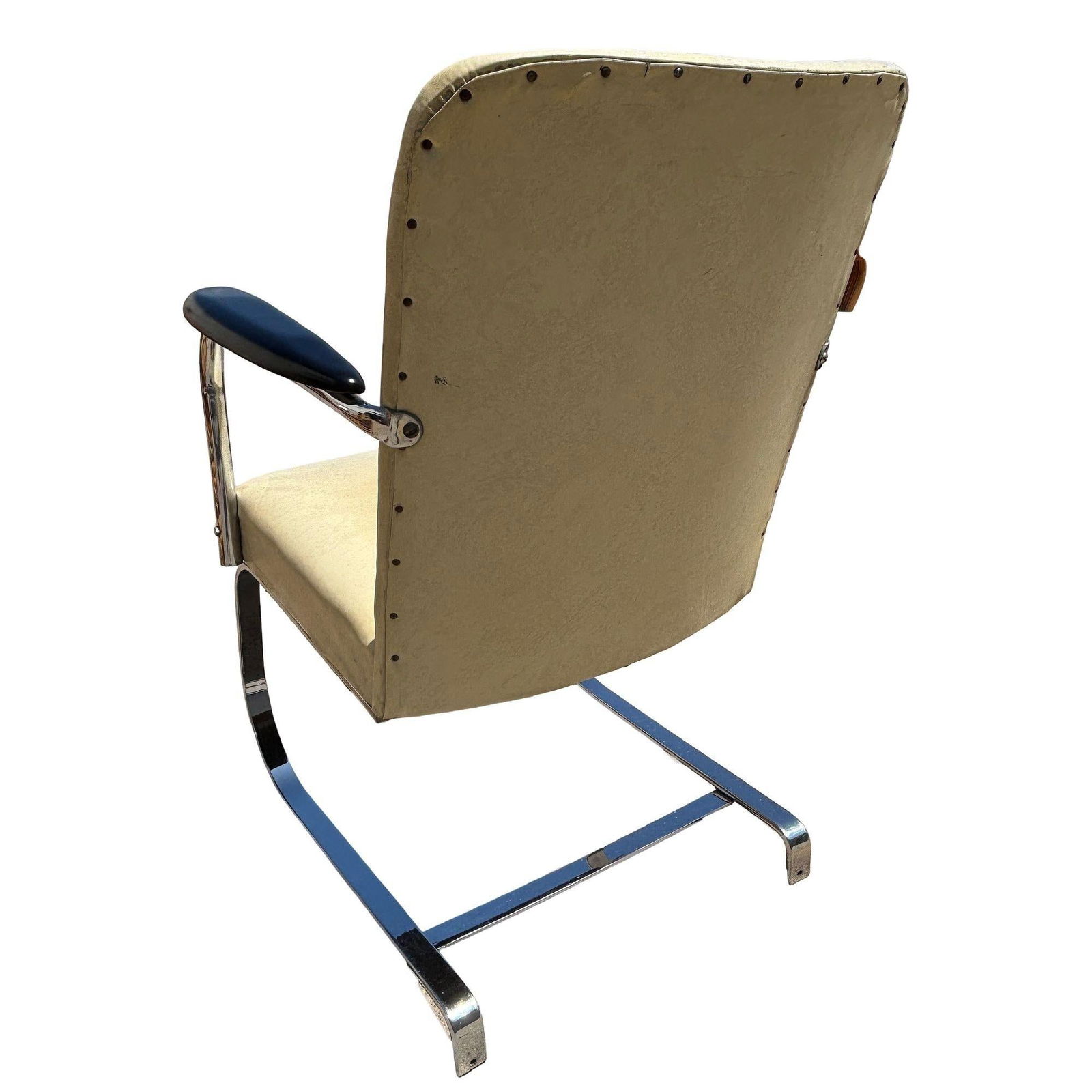 Art Deco Chrome & Vinyl Springer Rocking Chair by Kem Weber for Lloyd - 3