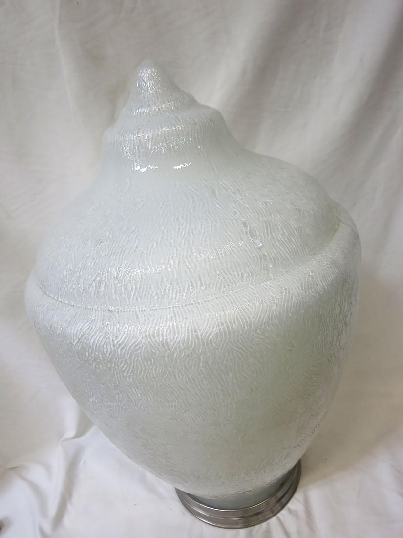 Tall Art Deco Acorn Ceiling Glass Globe Pendant - 4