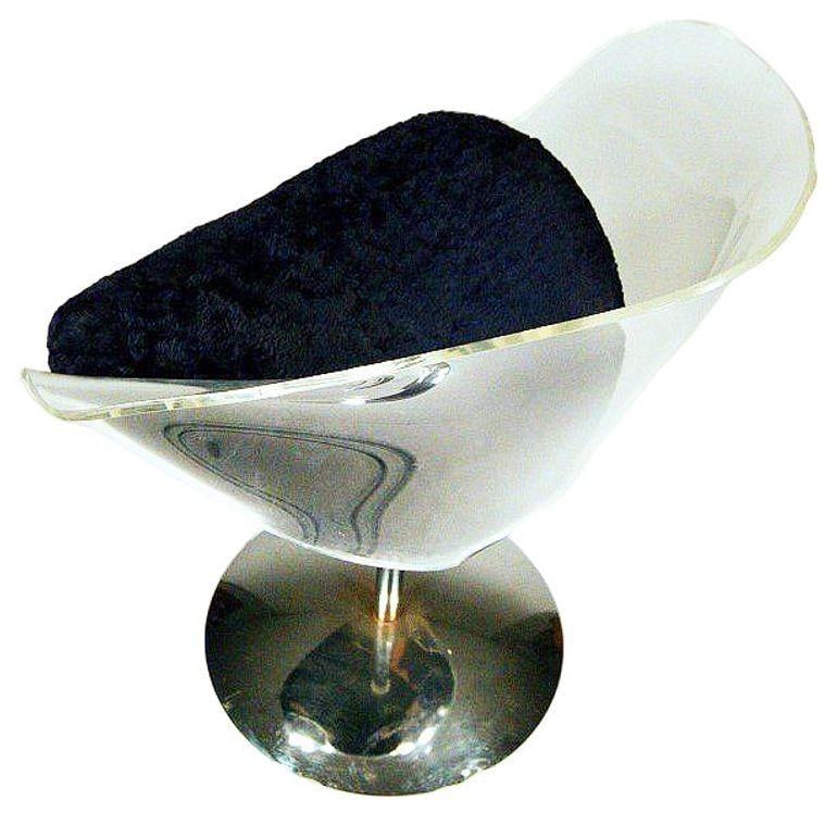 1970 Estelle Laverne Inspired Lucite & Chrome Swivel Tulip Chairs, Pair - 6