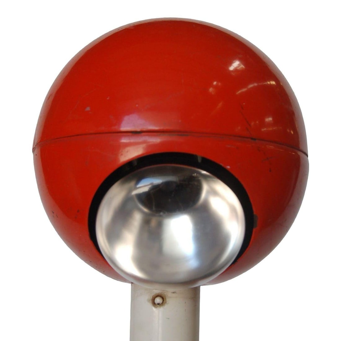 Modernist Red Metal Double Ball Barbell Accent Table Lamp - 11