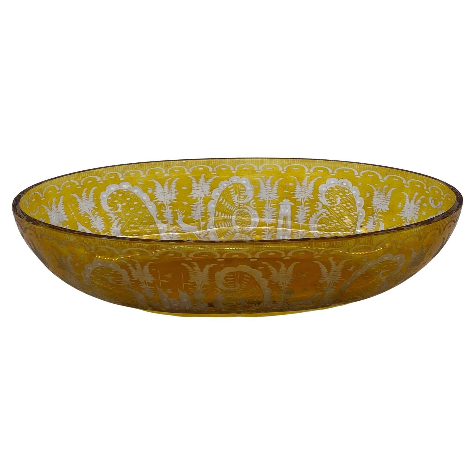 Bohemian Amber-Flashed Glass Bowl Flared Form, Circa 1900 - 7