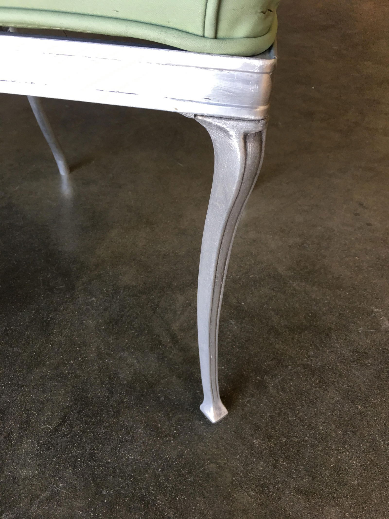 Art Deco Silver Tone Casted Aluminum Spiderweb Side Chair, Pair - 11
