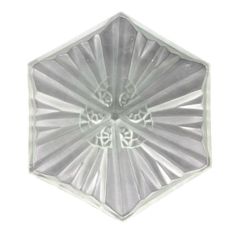 Rare French Art Deco CW Vianne Globe Opulent Frosted Lamp Shade - 19