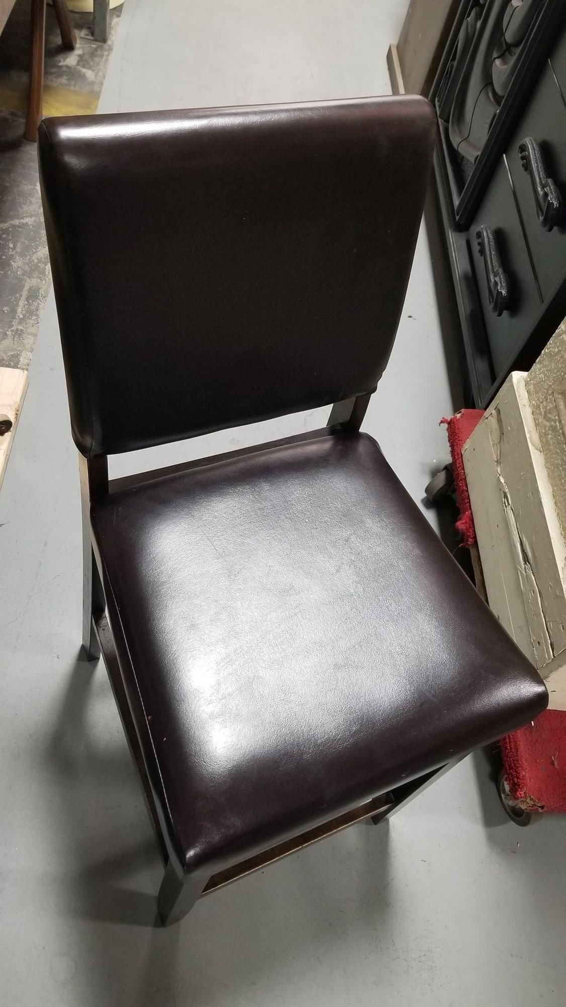 Dark Brown Leather Counter Bar Stool Set of 3 - 5