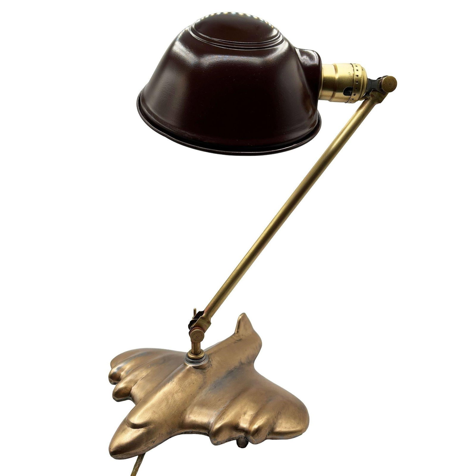 Rare 1987 Brass-tone Art Deco Style DC-3 Airplane Table Lamp, by Sarsaparilla - 2