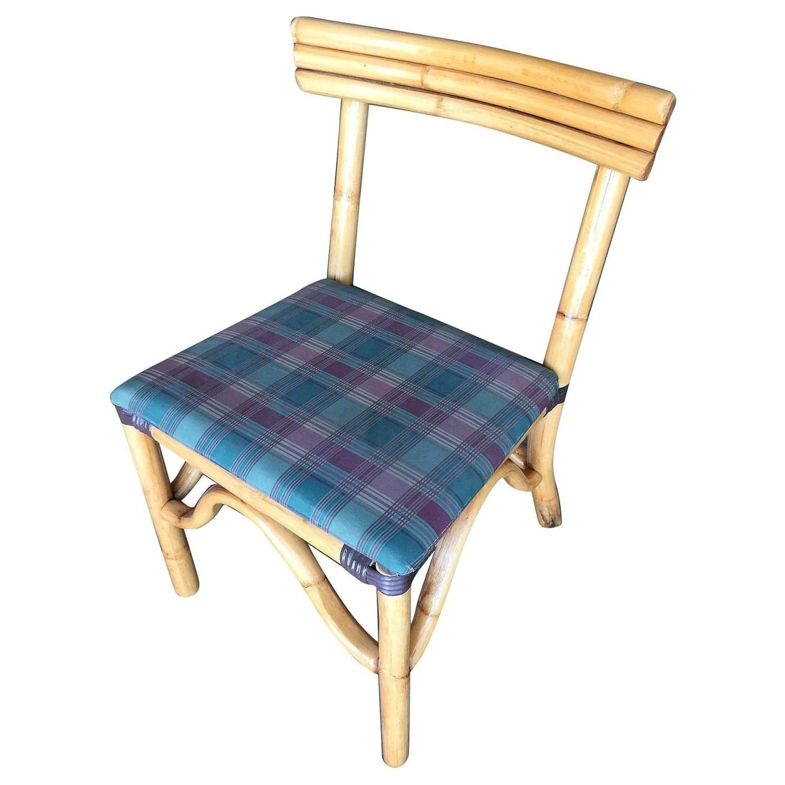 Restored Midcentury Rattan Dining Side Chair with Three-Strand Back, Set of 4 - 3