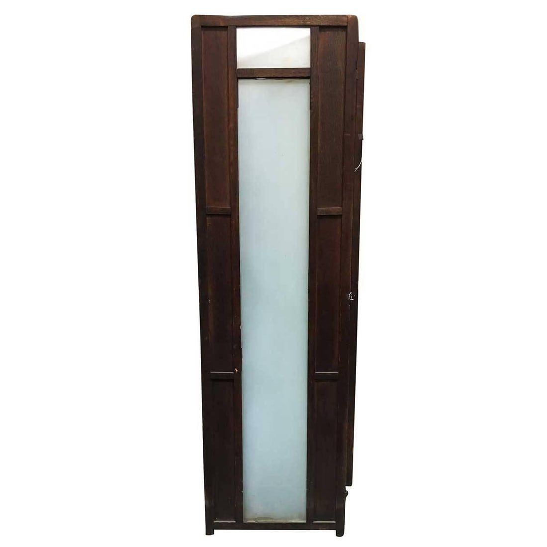 Art Deco Frosted Glass and Oak Slat Folding Screen Room Divider - 3