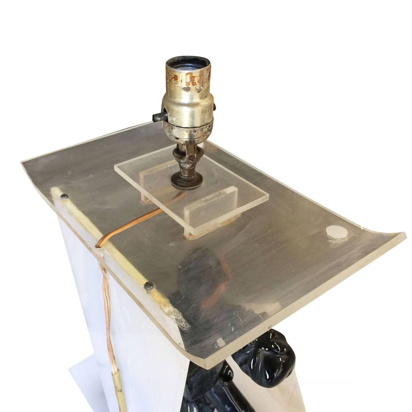 Midcentury Asian Inspired Lucite Sculptural Lamp by Moss - 5