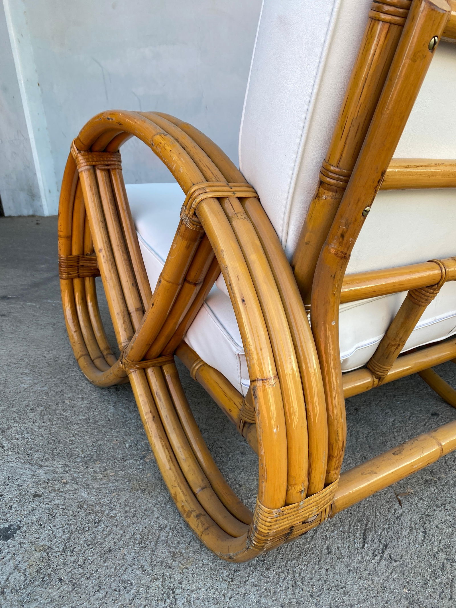 Restored 3/4 Round Pretzel Three-Seat Sofa with Open Base - 6