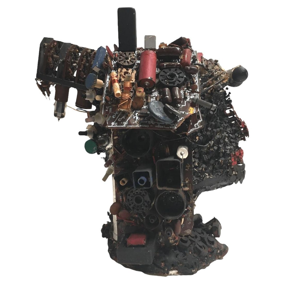 Vintage Microchip Sculpture Featuring a Lady's Head: Title: Vintage Microchip Sculpture Featuring a Lady's Head Description: Vintage Microchip Sculpture featuring a Lady's Head. $1,275 This piece of abstract art features a female head made out of