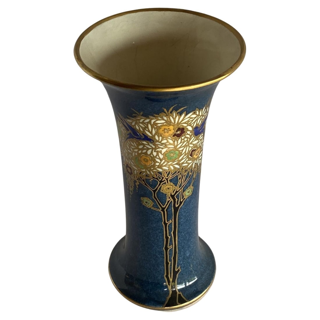 Gold Leaf Art Nouveau Ceramic Spill Vase by Royal Worcester - 16