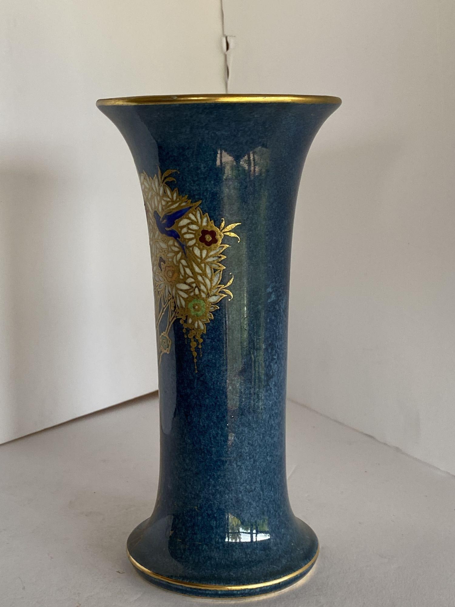 Gold Leaf Art Nouveau Ceramic Spill Vase by Royal Worcester - 18