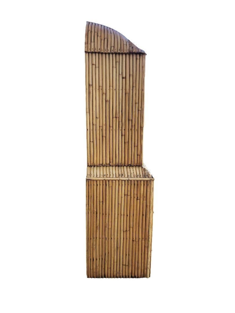 Restored Rare Art Deco Waterfall Rattan & Mahogany Dresser/Bookcase Hutch - 12