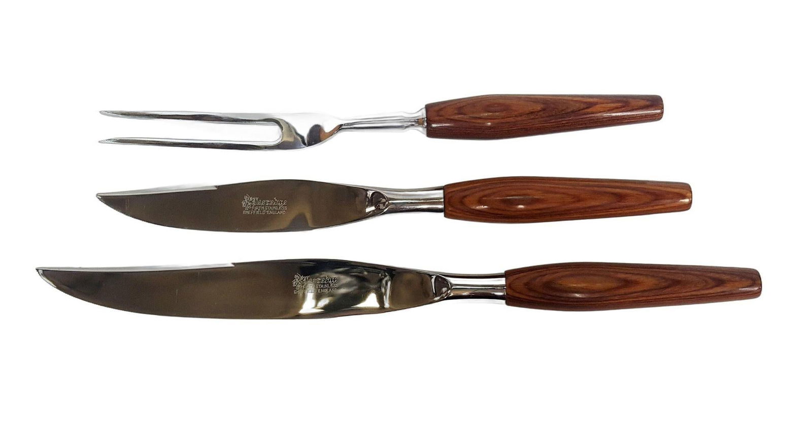 Vintage Danish Deeredge Sheffield England Carving Cutlery Sert Firth - 3