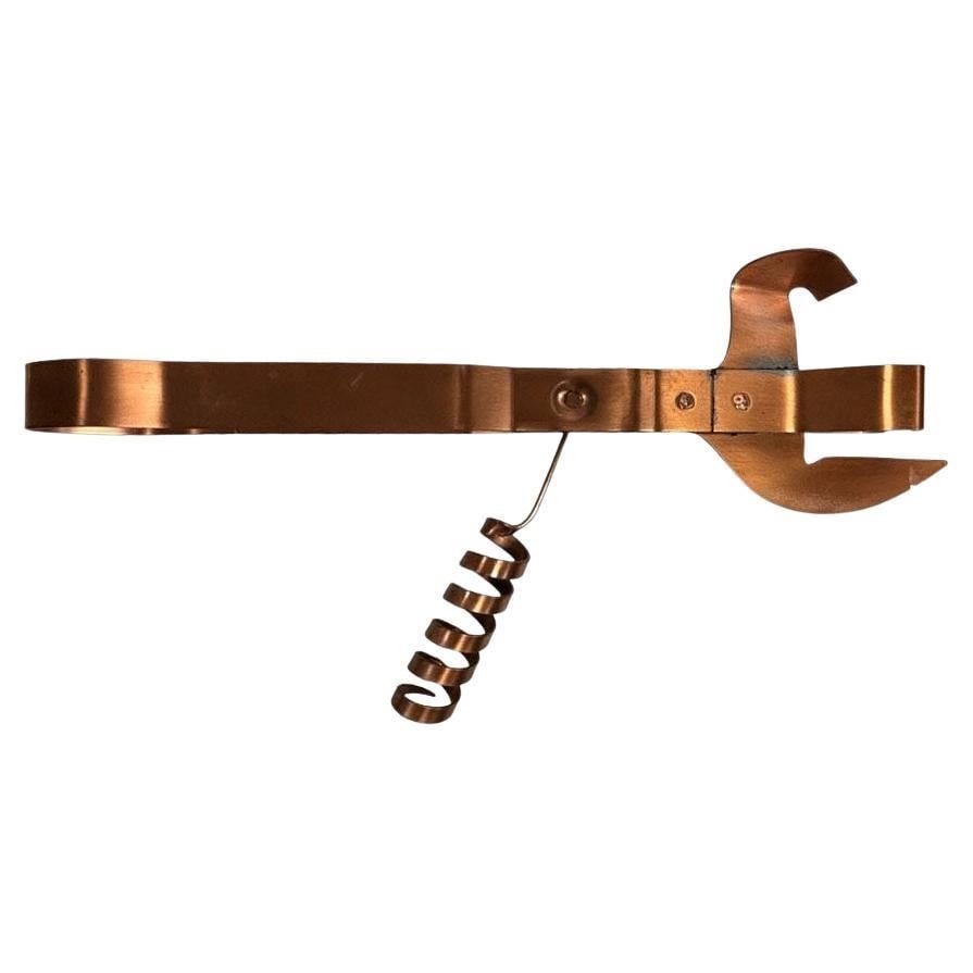 Rare 24" Copper Wine Bottle Opener Wall Sculpture by Curtis Jere (1 of 6)
