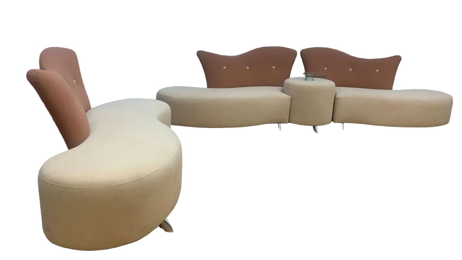 Postmodern Vladimir Kagan Style Serpentine Sofa Set - 4