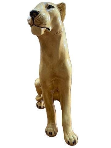 Mid Century Modern Italian Glazed Mountain Lion Statue - 4