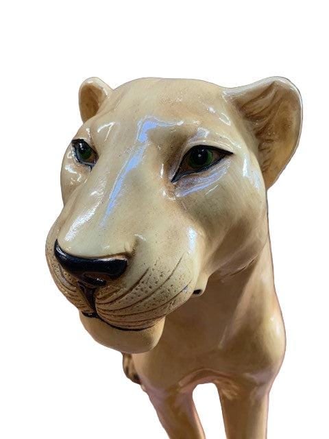 Mid Century Modern Italian Glazed Mountain Lion Statue - 6