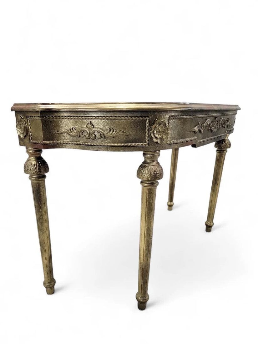 Vintage French Louis XVI Style Demilune Console Table - 2