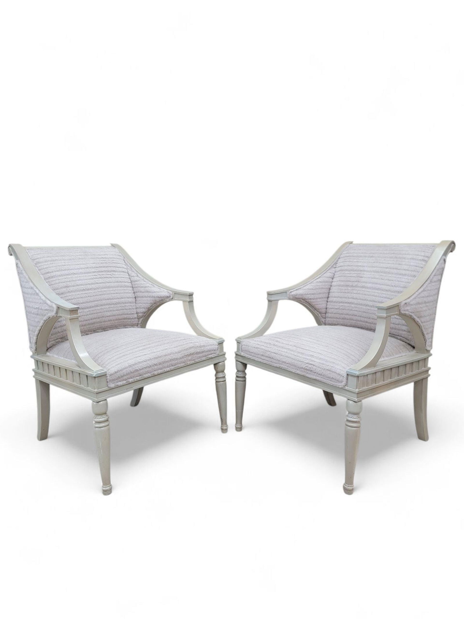 Vintage Gustavian Style Armchairs – Newly Upholstered Alpaca Cashmere, Pair (1 of 8)
