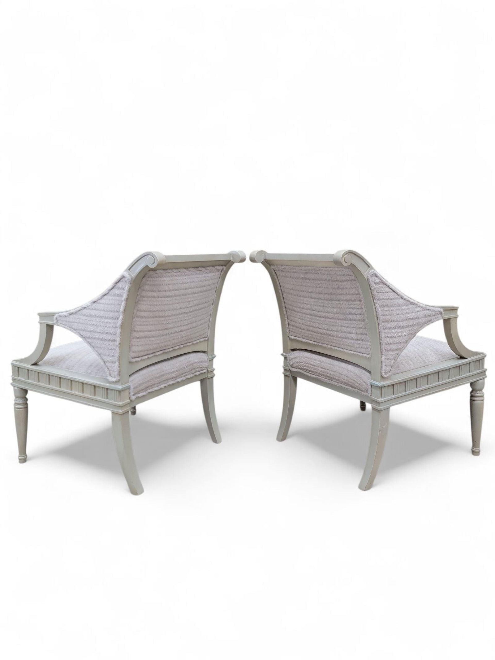 Vintage Gustavian Style Armchairs – Newly Upholstered Alpaca Cashmere, Pair - 6