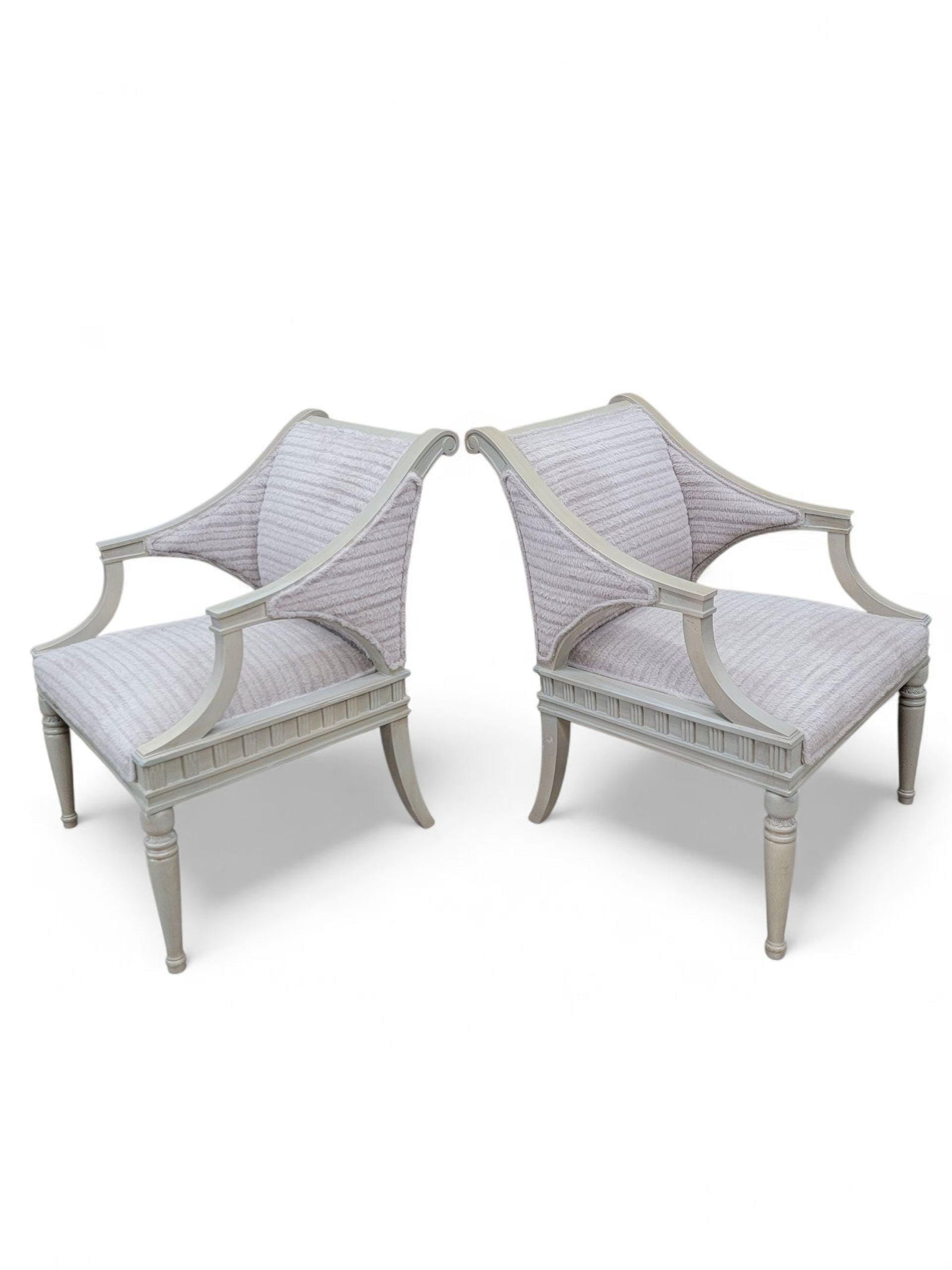 Vintage Gustavian Style Armchairs – Newly Upholstered Alpaca Cashmere, Pair - 7