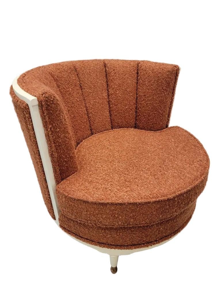 Art Deco Channel Barrel Back Club Chairs Newly Reupholstered - 6