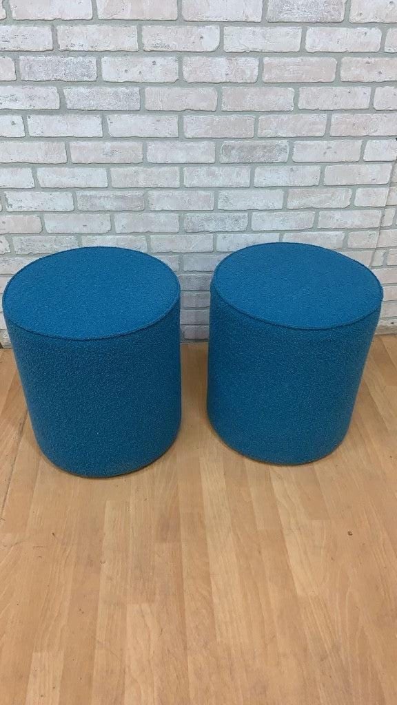 Modern Rockwell Unscripted Upholstered Swivel Seat Low Cylinder by Knoll - Pair - 5