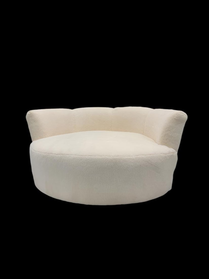 MCM Milo Baughman Style Swivel Love Lounge Newly Reupholstered (1 of 6)