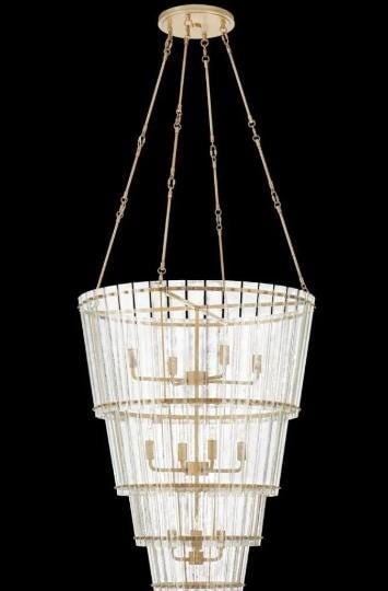 Cadence Waterfall Antique Brass 12 Lamp Chandelier - 3