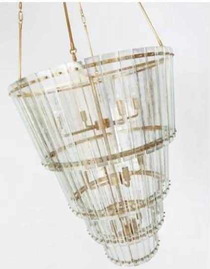 Cadence Waterfall Antique Brass 12 Lamp Chandelier - 4