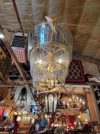 Cadence Waterfall Antique Brass 12 Lamp Chandelier - 6