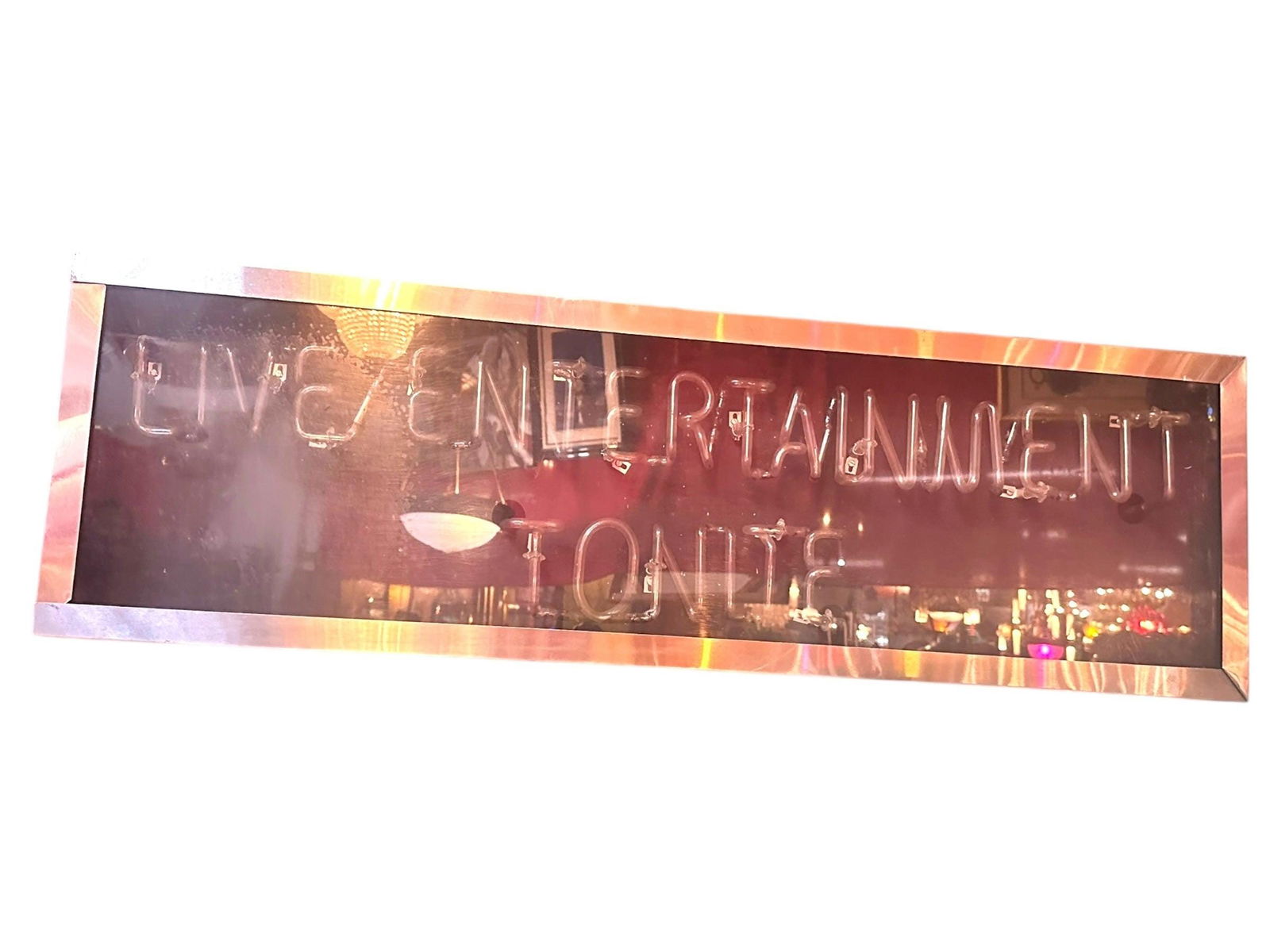Vintage Red "Live Entertainment Tonight" Neon Sign - 4