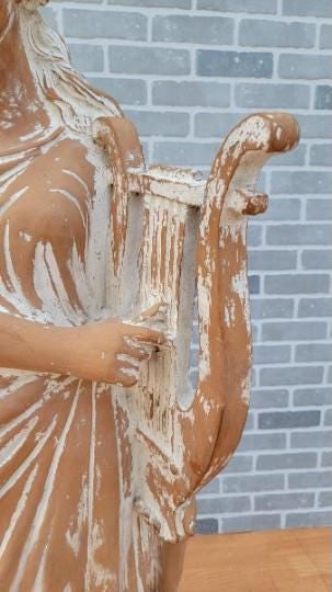 Antique Hellenistic Terra Cotta Statue of Goddess Playing The Harp - 7